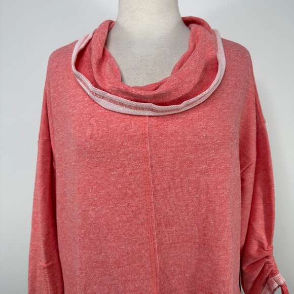 NEW Habitat Clothes to Live In Cerise Terry Tunic Sweatshirt Lagenlook Coral - Picture 2 of 11